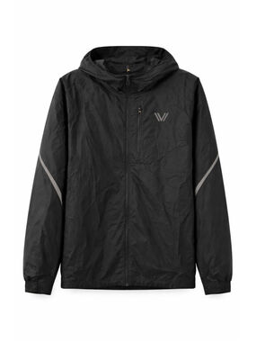 Peak Velocity Black Windbreaker Jacket 2XL Lightweight Hooded Athletic Full Zip